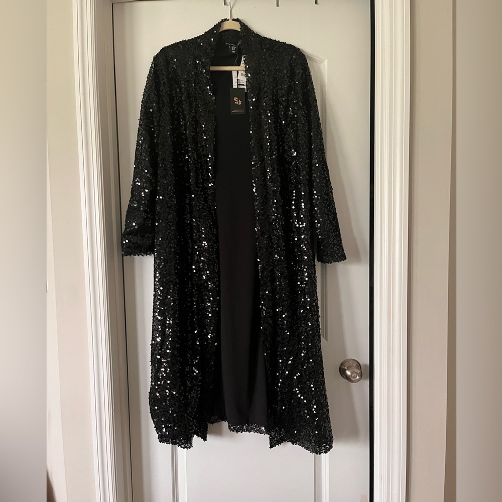 NWT Fun xl black sequin duster!